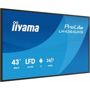 LCD Ecrans à affichages dynamiques iiyama ProLite LH4364UHS-B1AG 1092,20 mm - 24 Heures/7 Jours Operation - Vertical Align