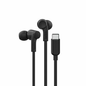 Belkin SOUNDFORM Wired Earbud Stereo Earset - Black - Binaural - In-ear - USB Type C