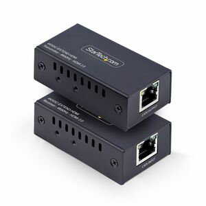 StarTech.com HDMI Extender - Black - 2 x Network (RJ-45) - 1 x USB - 2 x HDMI - 60.96 m Extended Range - Metal
