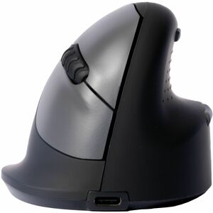 R-Go HE Break Vertical Mouse Maus - Bluetooth/Radio-Frequenz - USB-Typ C - Optisch - 5 Taste(n) - Schwarz - PC, Mac - Kabe