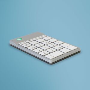 R-Go Keypad - Kabellos Konnektivität - USB-Typ C Schnittstelle - QWERTY Layout - Weiß - Schere Schlüsselschalter - Bluetoo