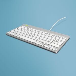 R-Go Compact Break Tastatur - Kompakt - Kabel Konnektivität - USB-Typ C Schnittstelle - Deutsch - QWERTZ Layout - Weiß - S