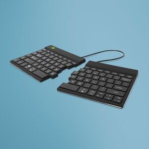 R-Go Split Break Tastatur - Kabellos Konnektivität - USB-Typ C Schnittstelle - Englisch (US) - QWERTY Layout - Schwarz - S