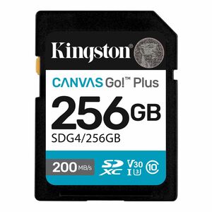 Kingston Canvas Go! Plus 256 GB Class 10/UHS-I (U3) V30 SDXC - 200 MB/s Read - 160 MB/s Write