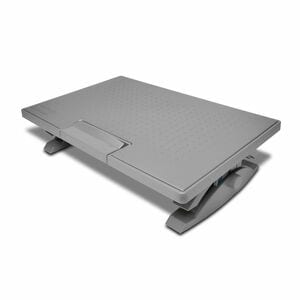 Kensington SoleMate Pro Footrest - Grey - 1 Box - 90 mm - 120 mm Adjustable Height - 18° Tilt - Fabric, Acrylonitrile Buta