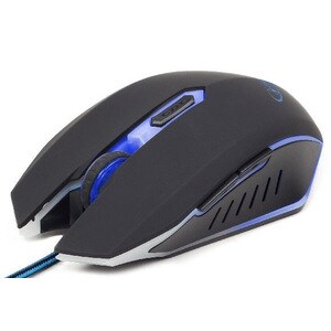 Mouse di gioco Gembird - USB 2.0 - Ottico - 6 Pulsante(i) - Blu - Cavo - 2400 dpi - Rotella di scorrimento - Simmetrico