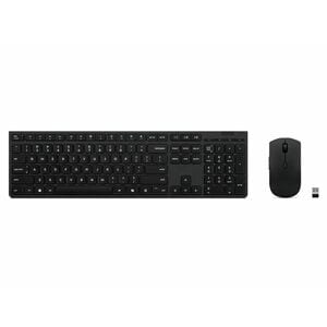 Lenovo Professional Wireless Rechargeable Combo Keyboard and Mouse -US English - USB Type A Scissors Wireless Bluetooth/RF