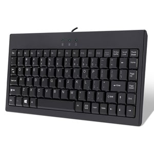 Adesso EasyTouch AKB-110B Keyboard - Compact - Cable Connectivity - USB Interface - English, French - Black - Membrane Key