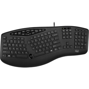 Adesso Tru-Form 160 Rugged Keyboard - Full-size - Cable Connectivity - USB Interface - Scroll Wheel - English (US) - Black