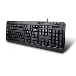 Adesso AKB-132UB Keyboard - Full-size - Cable Connectivity - USB Interface - English (US) - Black - Membrane Keyswitch - 1