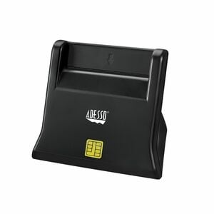 Adesso SCR-300 Contact Smart Card Reader - Black - TAA Compliant - CableUSB 2.0