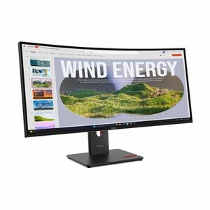 Lenovo ThinkVision T34WD-40 34" Class WQHD Curved Screen LED Monitor - 21:9 - Eclipse Black - 86.4 cm (34") Viewable - Ver