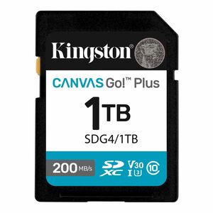 Kingston Canvas Go! Plus 1 TB Class 10/UHS-I (U3) V30 SDXC - 1 - 200 MB/s Read - 160 MB/s Write