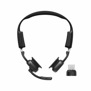 Shokz OpenMeet Sem fios Headset, Na orelha, Fixo à orelha Estéreo Fone de ouvido - Preto - Binaural - Supra-aural - 2900 c