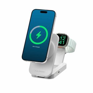 Alogic Flip Induction Charger - White - For Smartwatch, iPhone - 5 V DC, 9 V DC Input - Input connectors: USB - Fast Charg