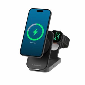 Alogic Flip Induction Charger - Black - For Smartwatch, iPhone - 5 V DC, 9 V DC Input - Input connectors: USB - Fast Charg