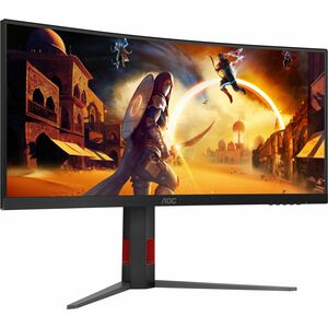 AOC CU34G4Z 34" Aula UW-QHD Ecrã curvo Monitor LED para jogos - 21:9 - Preto, Vermelho - 86,4 cm (34") Viewable - LED Luz 