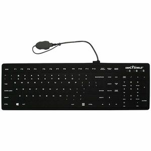 Seal Silk Pro Keyboard Black - Full Size - Washable & Waterproof - IP68 certified - Compatible with industrial-grade clean