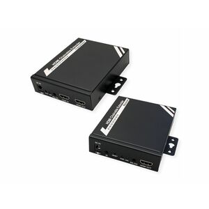Roline Video Extender Transmitter/Receiver - Wired - 100 m Range - 4 x Network (RJ-45) - 1 x HDMI In - 2 x HDMI Out - 1080