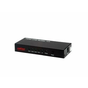 Roline 4-way HDMI Splitter for Blu-ray Player, PC, Notebook, Monitor, Television, Projector - Black - 3840 x 2160 - 1 x HD