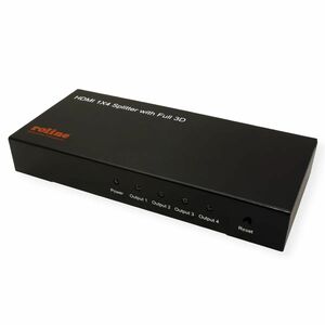 Roline 4-way HDMI Splitter - Black - 1920 x 1200 - 1 x HDMI In - 4 x HDMI Out