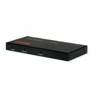 Roline 2-way HDMI Splitter - Black - 3840 x 2160 - 1 x HDMI In - 2 x HDMI Out