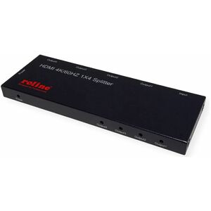 Roline HDMI Splitter for Monitor, Projector - Black - 3840 x 2160 - 1 x HDMI In - 4 x HDMI Out