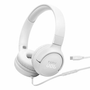 JBL Tune 520C Wired On-ear, Over-the-head Stereo Headset - White - Binaural - Ear-cup - 32 Ohm - 10 Hz to 40 kHz - 20 cm (