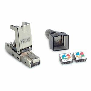 Value Network Connector - 1 x RJ-45 Network - Male - Shielding - Silver