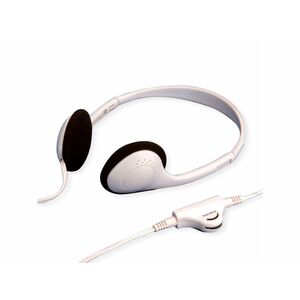 Value Wired Over-the-head Binaural Stereo Headphone - Light Grey - 32 Ohm - 20 Hz to 20 kHz - 1.80 m Cable - Mini-phone (3