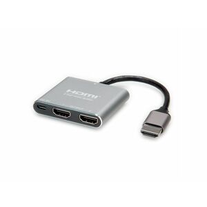 Value 2-way HDMI Splitter for Notebook, Blu-ray Player - Silver - 3840 x 2160 - 1 x HDMI In - 2 x HDMI Out