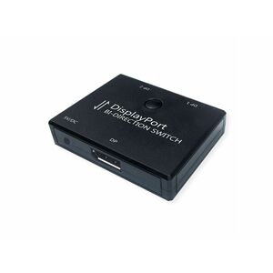 Roline Video Switchbox - Cable - 3840 x 2160 - 4K - DVD Player, Monitor, Projector, TV - 1 x USB - 2 x DisplayPort In - 1 