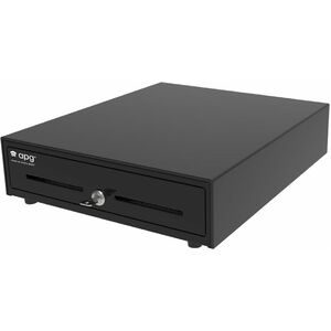 apg Soma ECD350 Cash Drawer - 4 Bill - 8 Coin - 2 Media Slot - Steel - Black - 350 mm Width