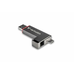 Verbatim Dual QuickStick 32040 128 GB USB 3.2 (Gen 1) Type A, USB 3.2 (Gen 1) Type C Flash Drive - Grey - 510 MB/s Read Sp