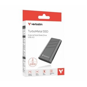 Verbatim TurboMetal 32022 2 TB Solid State Drive - External - USB4 Type C - 3700 MB/s Maximum Read Transfer Rate