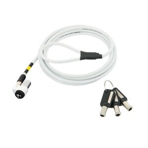 MOBILIS Cable Lock For Tablet, Notebook - 180 cm (70.87") Cable - Keyed Lock - White - Steel - For Tablet, Notebook