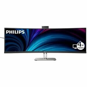 Philips 49B2U6900CH 49" Class Webcam UW-QHD Curved Screen LED Monitor - 32:9 - Textured Black - 48.8" Viewable - Vertical 