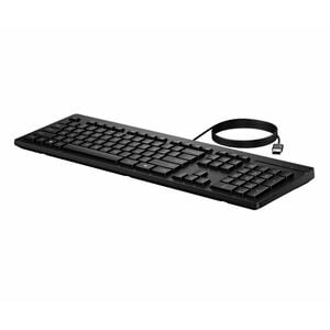 HP 125 G2 Keyboard - Full-size - Cable Connectivity - USB Type A Interface - Black - Plunger Keyswitch - CoPilot Hot Key(s