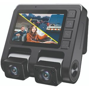 GekoGear Orbit D110 Front/Rear Vehicle Camera - GekoGear Orbit D110 2 Channel 1080P Front/In-Cabin Dashcam With Display
