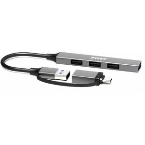 Port USB Hub - USB Type C, USB Type A - 60 MB/s, 640 MB/s - Mouse, Keyboard, Hard Drive, Flash Drive, Notebook, Desktop - 