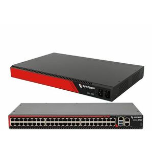 48 selectable serial ports 2x 10GbE SFP+ 2x 1GbE ARM 1.6GHz 2-core 2GB mem 32GB flash TPM 2.0 Docker support Dual AC C14 p