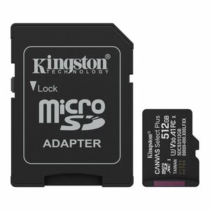microSDXC Kingston Canvas Select Plus - 512 GB - Classe 10 di tipo UHS-I (U3) - V30 - 1 - 150 MB/s Lettura - A vita Garanzia