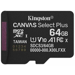 Kingston Canvas Select Plus 64 GB Classe 10/SUS-I (U1) microSDXC - 100 MB/s Leitura - Ciclo de vida Garantia