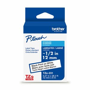 P-touch Cinta para etiquetas - 12mm Ancho - Blanco - Laminada - 1 Solamente