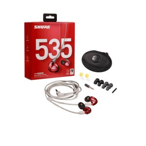 Shure SE535 有线 耳塞 双声道 立体声 耳机 - 红 - 入耳式 - 36 欧姆 - 1.62 m 线缆 - 迷你手机（3.5毫米）