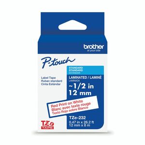 P-touch Cinta para etiquetas - 12mm Ancho - Blanco - Tereftalato de Polietileno (PET) - Laminada - 1 Solamente