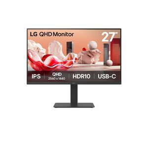 LG 27BA75QB-B 27" (68.6 cm) Class QHD LCD Monitor - 16:9 - Black - 27" (68.6 cm) Viewable - In-plane Switching (IPS) Techn