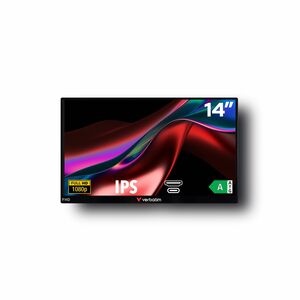 Monitor LCD Verbatim PM-14 355,6 mm (14") Classe Full HD - 16:9 - Nero - 35,6 cm (14") Viewable - Tecnologia In-plane Swit