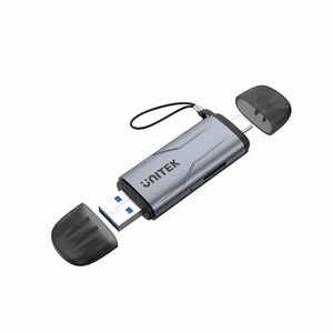 Unitek 2 Slot(s) Flash Drive/Flash Card Reader - USB 3.0 Type A, USB 3.0 Type C - 1 - 5 GB/s - microSD, SD, microSDHC, SDX