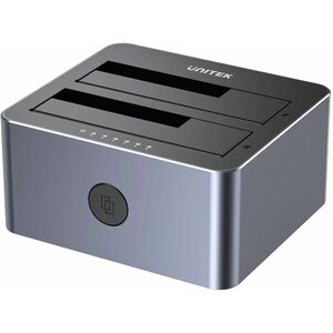 Unitek Y-3026GY01-UK Drive Dock SATA/600 - USB 3.0 Type B Host Interface - UASP Support - Space Gray - 1 x HDD Supported -